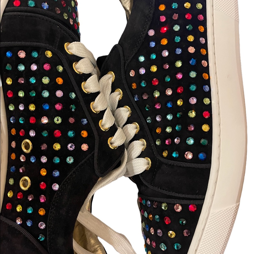 NEW ! Christian louboutin VIEIRA STRAS BOUM FLAT Sneakers SiZE  8,5 !